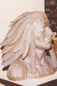 sculpture by Dan Skinner stone and metal sculptor