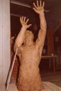 sculpture by Dan Skinner stone and metal sculptor
