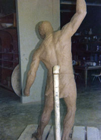 sculpture by Dan Skinner stone and metal sculptor